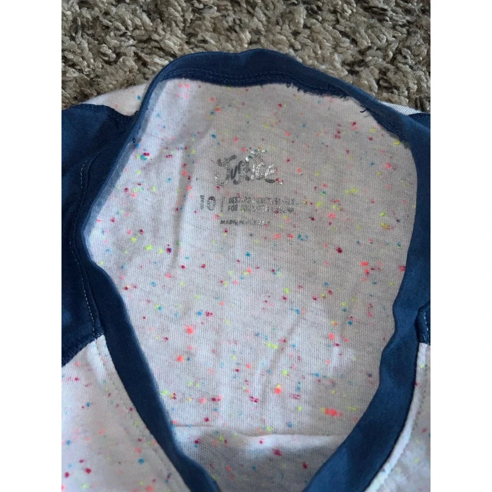 Justice‎ Girl navy/speckled baseball color-block long sleeve size 10